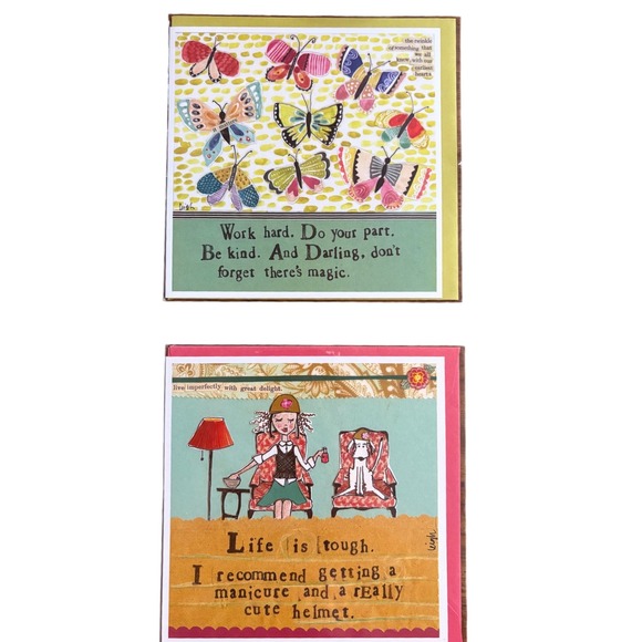 2 Curly Girl Greeting Cards Motivational Magic Encouragement Life is Tough - Picture 1 of 6